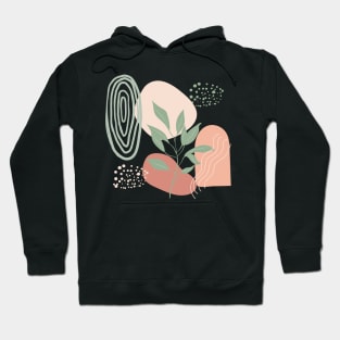 Abstract shapes dots lines and leaves digital design illustration Hoodie